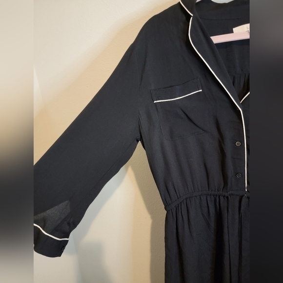 Loft by Ann Taylor Black and Ivory Pajama inspired Dress Size small - Picture 4 of 8